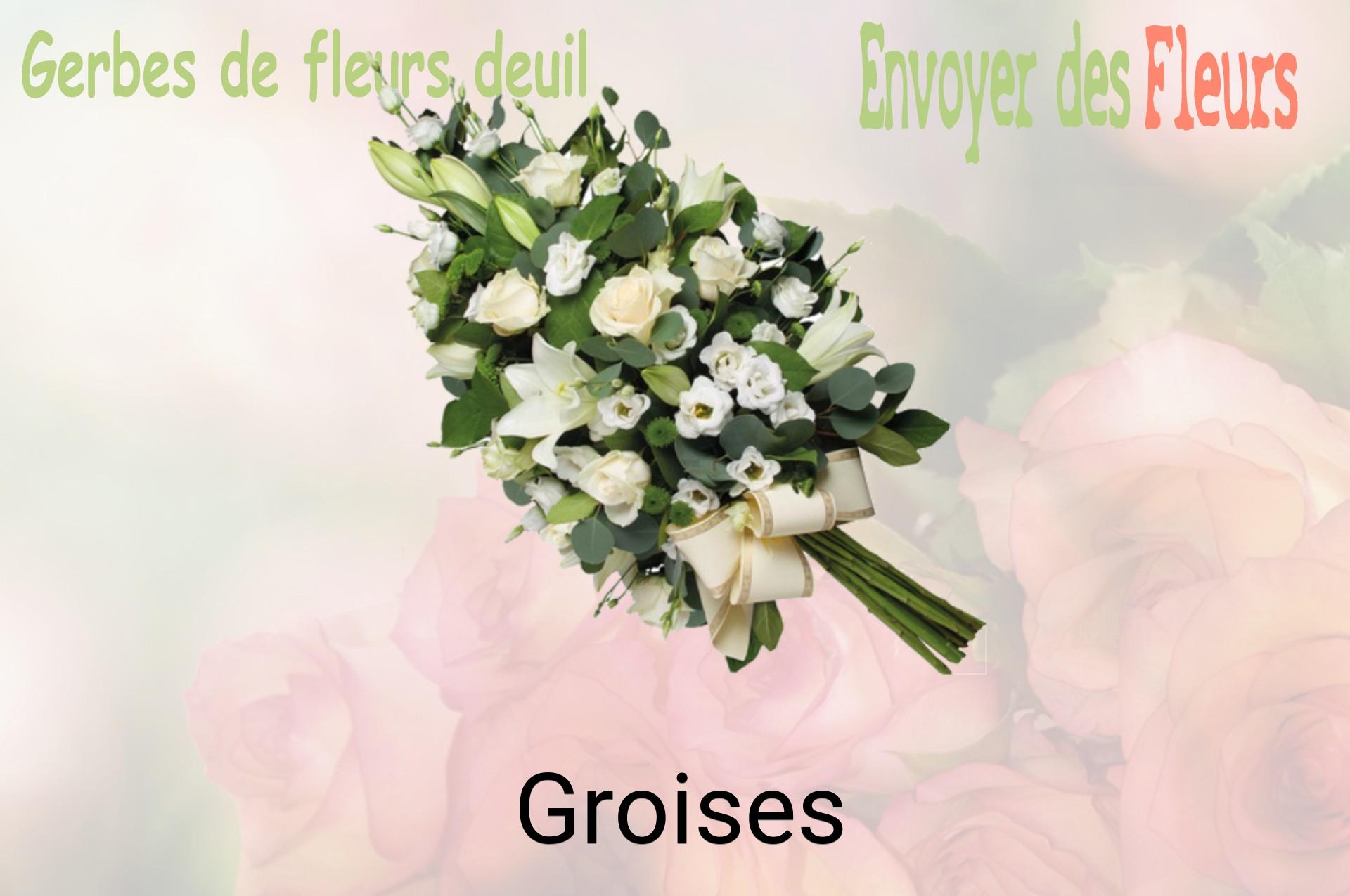 Gerbe de fleurs de deuil livrée à Groises